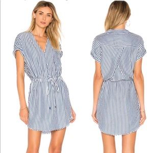 PAIGE Haidee Drawstring Waist Striped Dress Sz XL